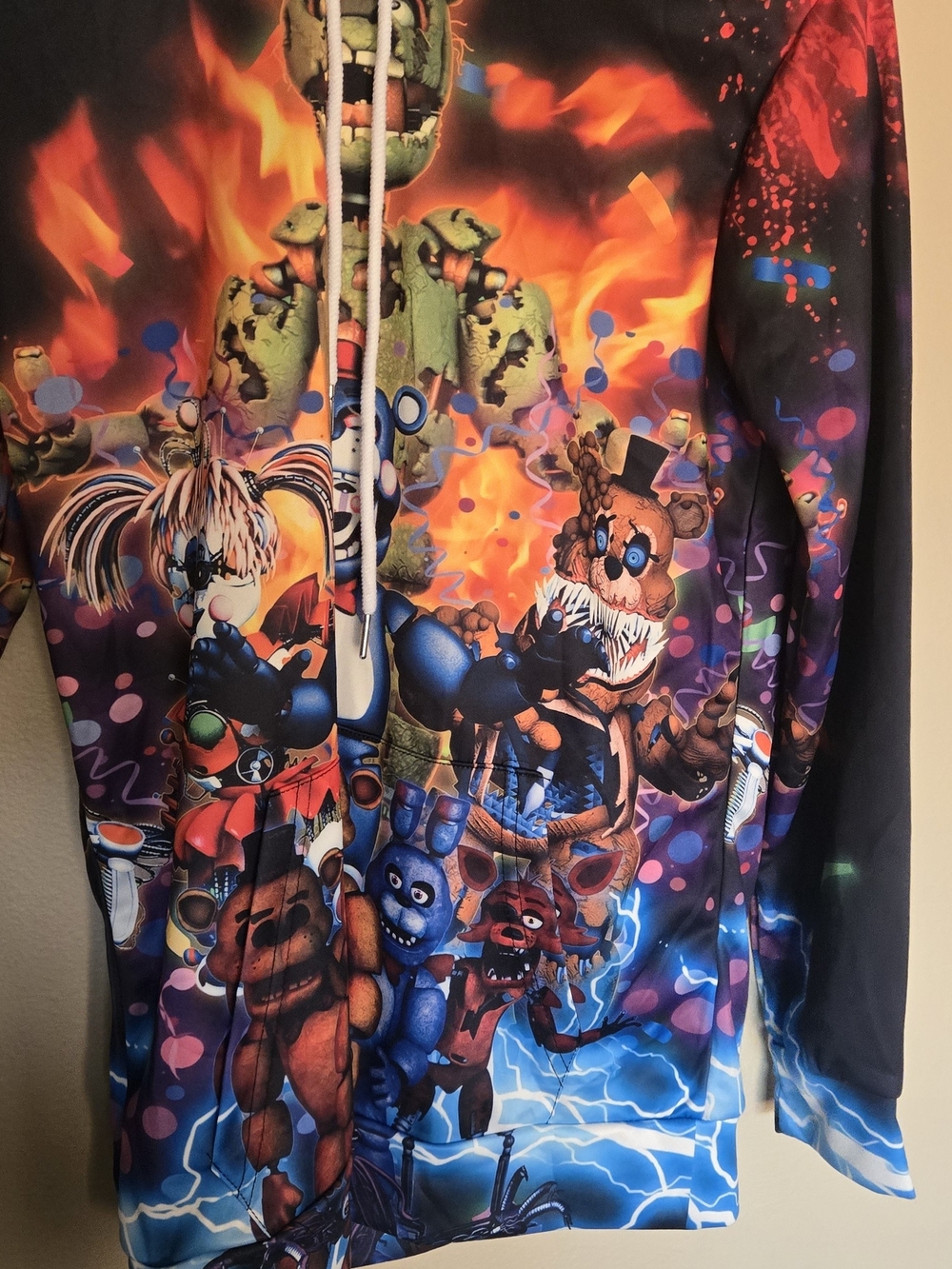 Kids FNAF Five Nights At Freddies Multicolor Five Nights Inspired Costume Hoodie